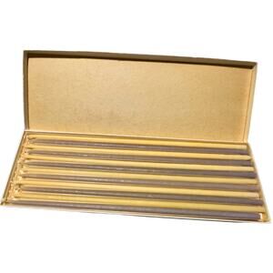 Vintage Colonial Candle Co. Flower Tapers Boxed Set of 12, Cream & Taupe